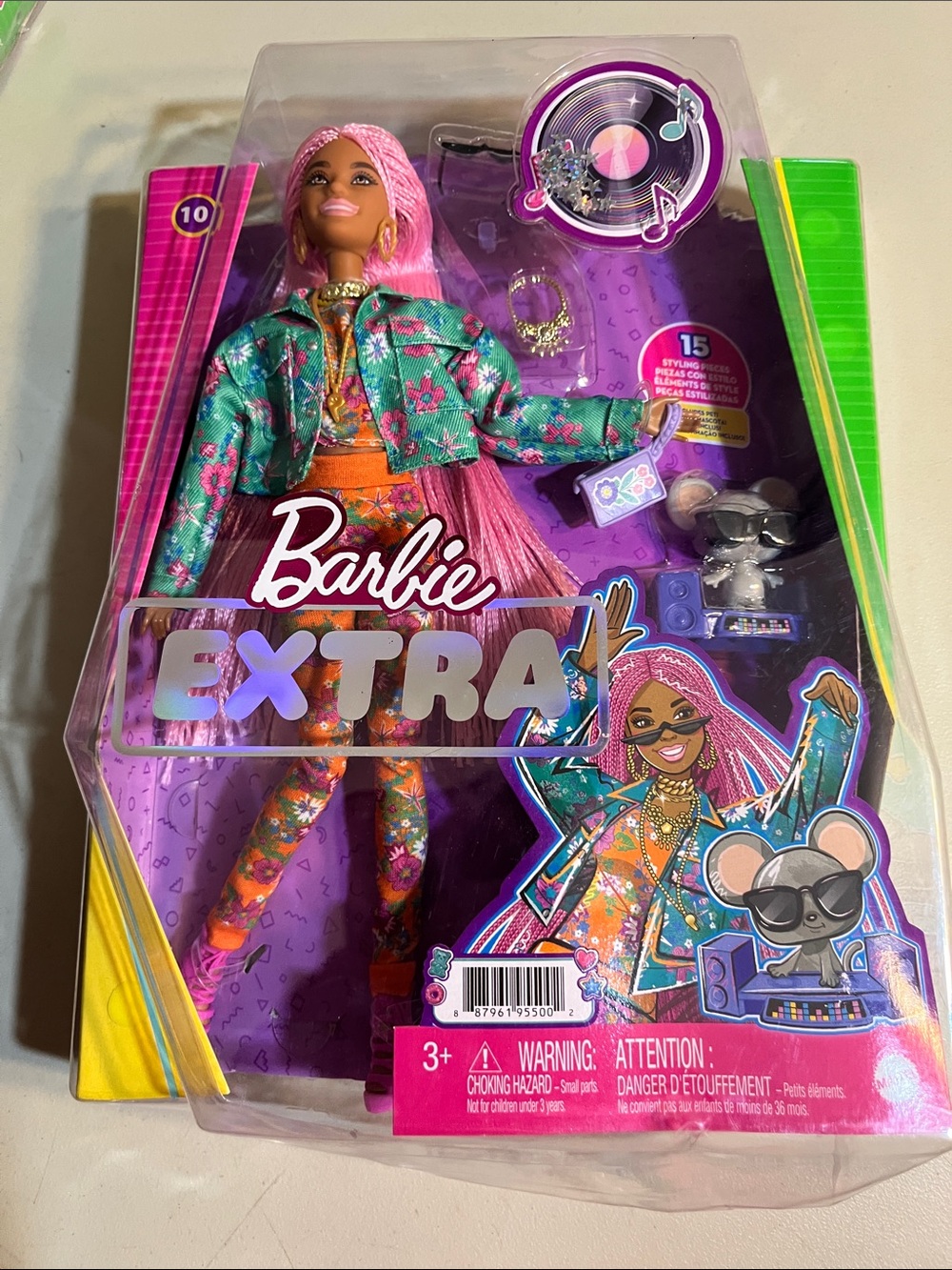 Barbie Extra Doll with Pink Hair and Green Jacket